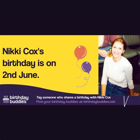 Nikki Cox's birthday is 2nd June 1978