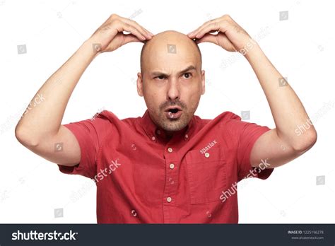 funny bald guy shocked man hair stock photo  shutterstock