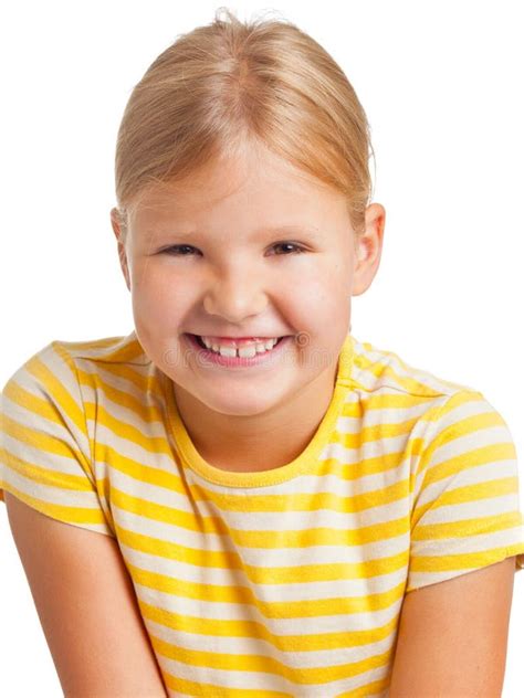 Young Girl Listening To Music On Her Smartphone Over White Back Stock ...