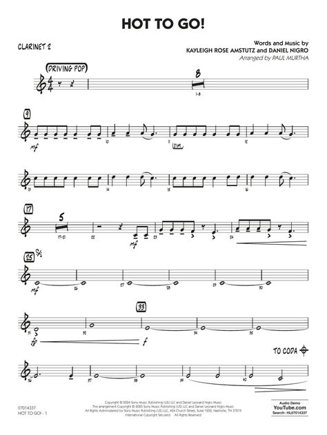 HOT TO GO! (arr. Paul Murtha) - Bb Clarinet 2 by Chappell Roan Sheet