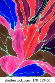 Flowers Illustration Neurographic Design Picture Using Stock ...