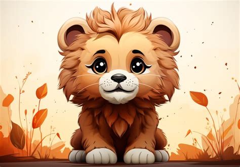 Premium Photo | Funny invitation card with watercolor lion for children ...