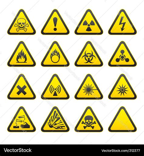 Hazard signs Royalty Free Vector Image - VectorStock