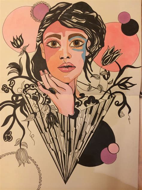 #woman #illustration #moleskin #abstract #lines #art