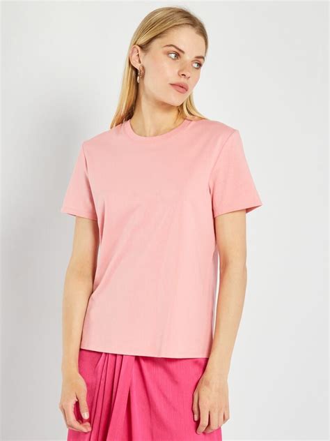 effen  shirt van jersey rose kiabi