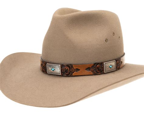 Turquoise Western Hat Band | Rectangular Conchos #1 - The Hattery