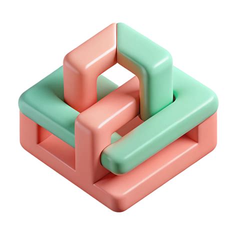 exemplary abstract Interlocking rectangular shapes, crisp edges, flat