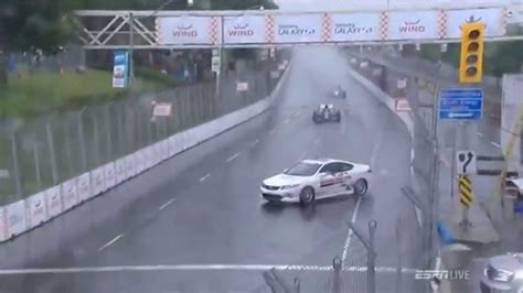 Oops! Safety Car spins at the 2014 Honda IndyCar Toronto - YouTube