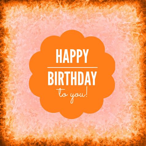 Orange alles Gute zum Geburtstag Karte Kostenloses Stock Bild - Public