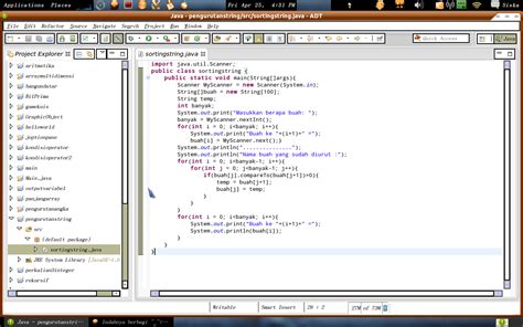 java programming contoh program java pengurutan string