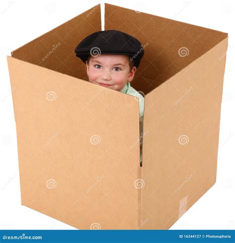 Boy in a Box stock image. Image of blank, attractive - 16344127