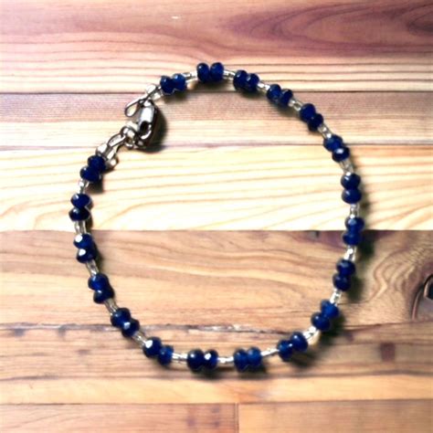 Sapphire on Silver Bracelet - Handmade - Wiccan Wonders