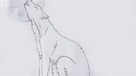 Wolf Howling Sketch at PaintingValley.com | Explore collection of Wolf ...