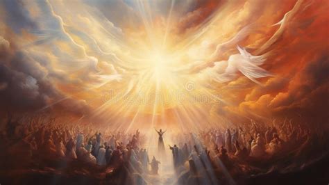 final judgment  heaven  earth stock illustration illustration