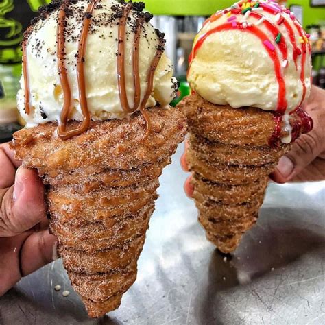 churro cones follow   foodys    lafoodieguy churro