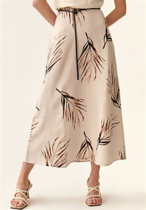 TATUUM PALMO - Áčková sukně - beige/béžová - Zalando.cz