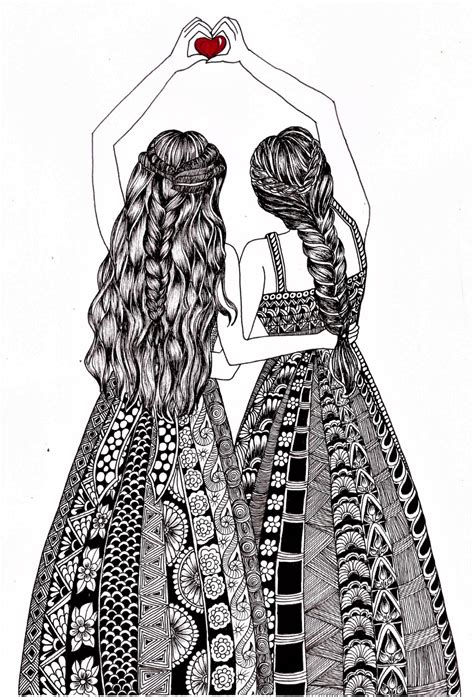 Friendship day drawing | Boho art drawings, Drawings of friends, Beauty ...