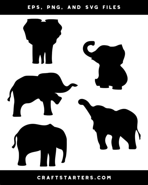 Baby Elephant Silhouette Clip Art