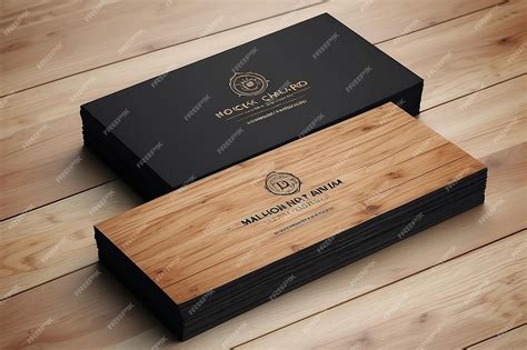 Premium Photo | Elegant realistic wooden background business card mockup
