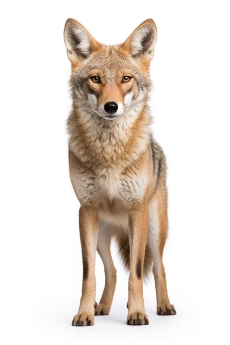 coyote   white background premium ai generated image
