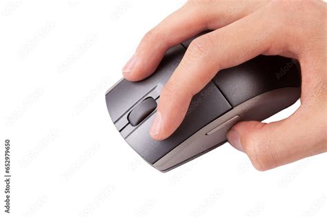 man clicking  left mouse button   generic modern wireless pc