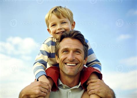 AI generated father and son having fun Outdoor 39894965 Stock Photo at