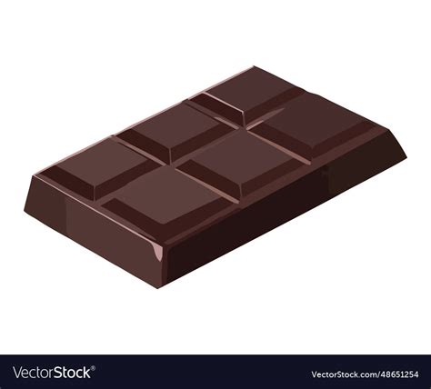 Dark chocolate slice Royalty Free Vector Image