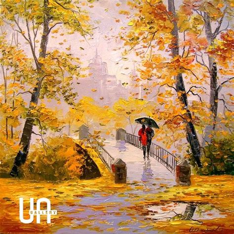Картина «Осенняя прогулка после дождя» купить картину маслом в Киеве ...