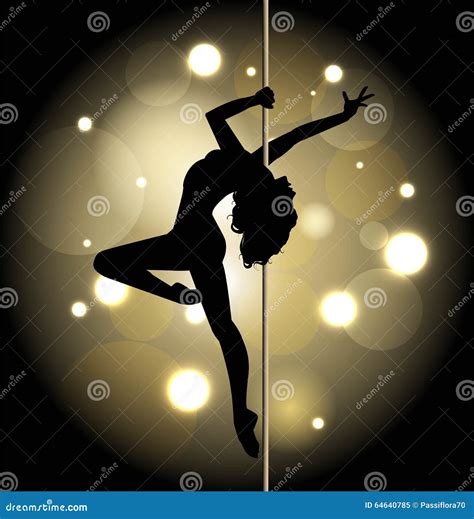 Pole dancing stock vector. Illustration of pose, pole - 64640785