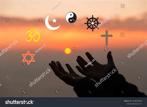 Religious Symbols Christianity Cross Islam Crescent Stock Photo ...