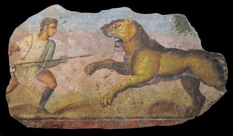 Roman Hunter with Lioness Painting (Illustration) - World History