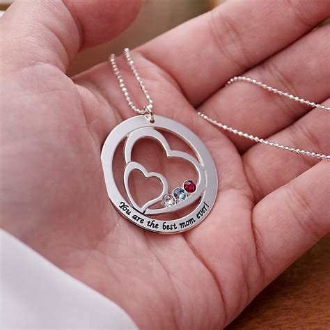 Personalized Custom Engraved Heart in Hearts Pendant Necklace | Etsy