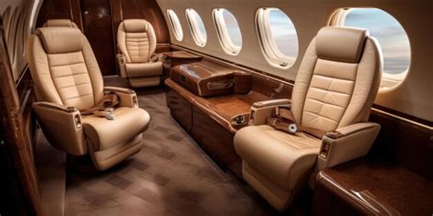 Premium AI Image | Salon in business jet made of luxurious genuine ...