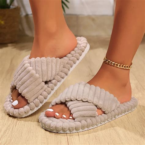 Вельветовые домашние тапочки с рисунком | AliExpress
