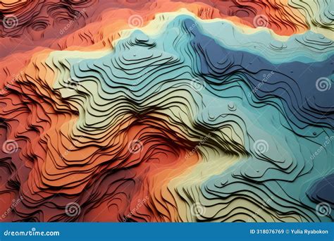 detailed topographic height map generate ai stock image image