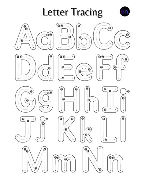 Tracing Letters Font