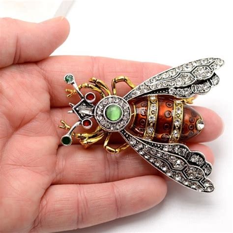Vintage Style Bee Brooches Insect Pins Women Men Luxury Coat Jewelry ...
