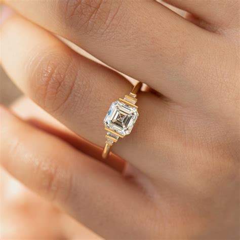 Lab Grown Asscher Diamond Engagement Ring – ARTEMER