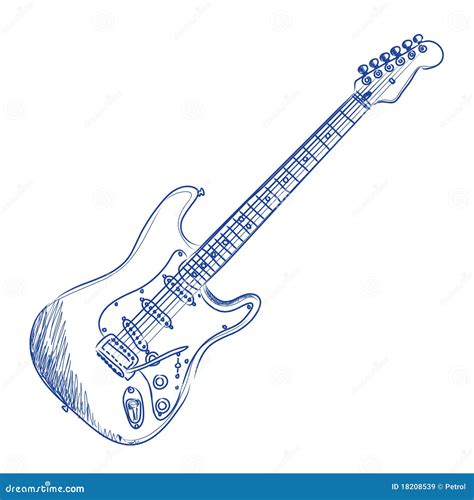 Elektrische Gitaar vector illustratie. Illustration of koorden - 18208539