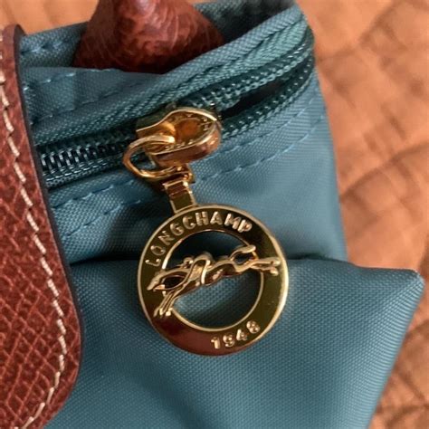 LONGCHAMP ~ mini foldable tote with brown leather... - Depop