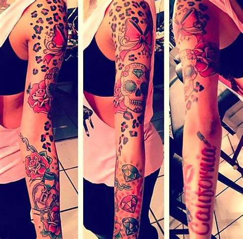 Cheetah Print Sleeve Tattoo Idea