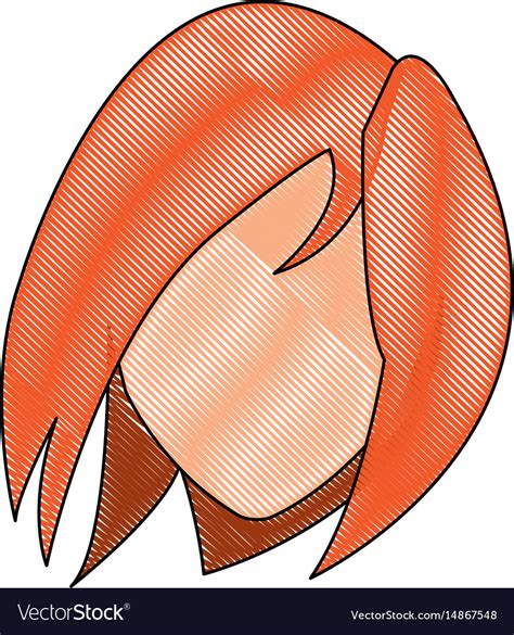 Drawing head female hairstyle modern Royalty Free Vector