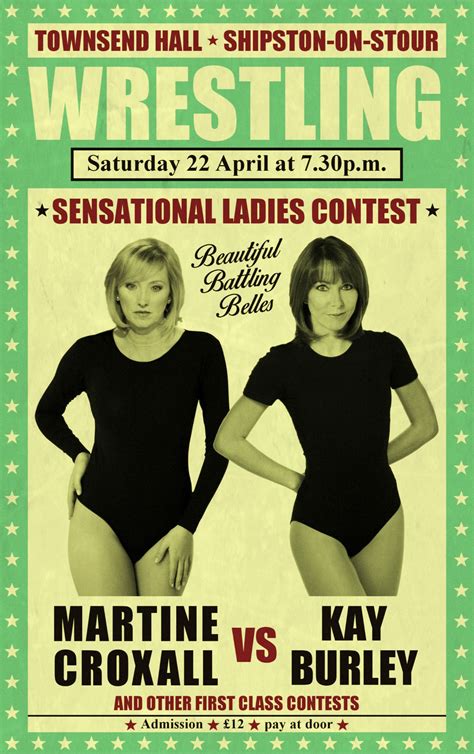 Poster or flyer for Ladies Wrestling event (Shipston-on-Stour, UK, date