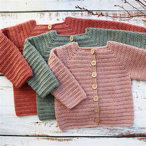 Crochet Baby Cardigan Size Newborn to 24 Months - Adorecrea.com