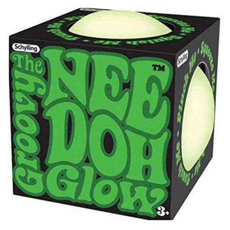 NeeDoh The Groovy Glob GLOW IN THE DARK 2.5 Small Stress Ball Schylling
