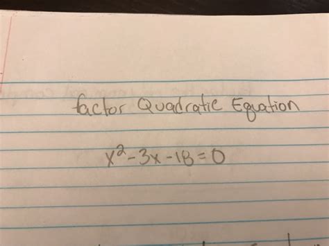 solved equation factor quadratic    cheggcom