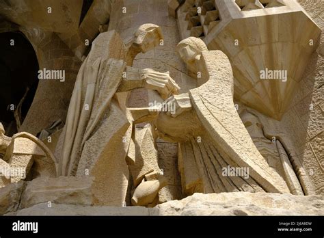 Sculptures of the Holy Family in the Sagrada Familia in Barcelona ...
