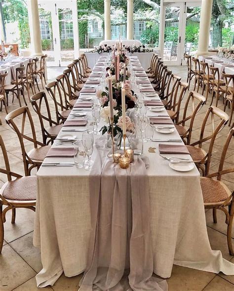 Elegant Australian country wedding on long trestle tables | Table ...