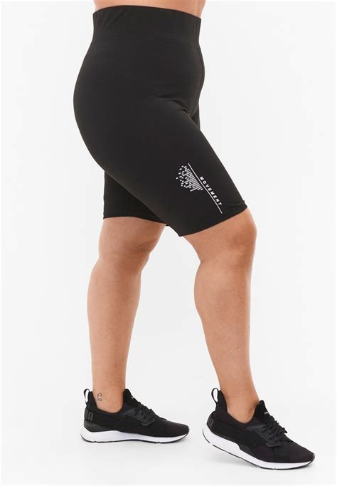 Active by Zizzi TIGHT FITTING WORKOUT WITH LOGO - Shorts - black ...
