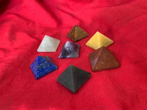 multicolor stone small pyramid  interior decor  piece